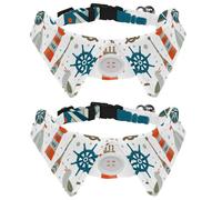 Eslifey 2 Pack Dog Collar with Bowtie and Bell, Navigation Tools Adjustable Lapel Design Cat Bow Tie Collar for Small Pets