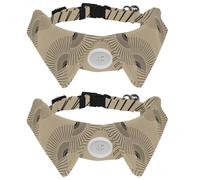 Eslifey 2 Pack Dog Collar with Bowtie and Bell, Retro Fan Lines Pattern Adjustable Lapel Design Cat Bow Tie Collar for Small Pets