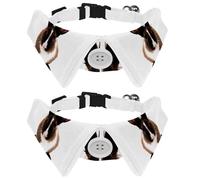 Eslifey 2 Pack Dog Collar with Bowtie and Bell, Silly Bunny Adjustable Lapel Design Cat Bow Tie Collar for Small Pets