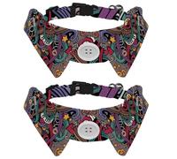 Eslifey 2 Pack Dog Collar with Bowtie and Bell, Unique Music Piano Drum Love Adjustable Lapel Design Cat Bow Tie Collar for Small Pets