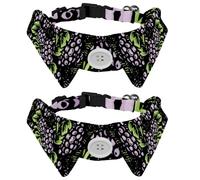 Eslifey 2 Pack Dog Collar with Bowtie and Bell, Vintage Grape Adjustable Lapel Design Cat Bow Tie Collar for Small Pets