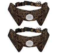 Eslifey 2 Pack Dog Collar with Bowtie and Bell, Wheels Steampunk Adjustable Lapel Design Cat Bow Tie Collar for Small Pets