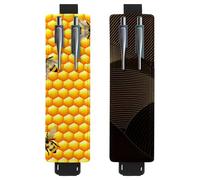 Eslifey 2 Pack Portable Pen Holder, Hive Honey Pencil Holder, Pen Sleeve Case Pouch Hold 2 or 3 Pens, Adjustable Elastic Band, Detachable