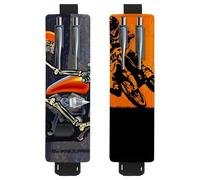 Eslifey 2 Pack Portable Pen Holder, Skeleton on Motorbike Pencil Holder, Pen Sleeve Case Pouch Hold 2 or 3 Pens, Adjustable Elastic Band, Detachable