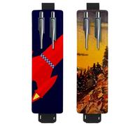 Eslifey 2 Pack Portable Pen Holder, Space Rocket Pencil Holder, Pen Sleeve Case Pouch Hold 2 or 3 Pens, Adjustable Elastic Band, Detachable