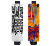 Eslifey 2 Pack Portable Pen Holder, Tawny Owl Pencil Holder, Pen Sleeve Case Pouch Hold 2 or 3 Pens, Adjustable Elastic Band, Detachable