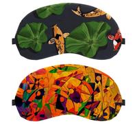 Eslifey 2 Pack Sleep Eye Mask, Abstract Art Fall Blindfolds Sleeping Mask, Eye Shade Cover for Men Women Plane Travel