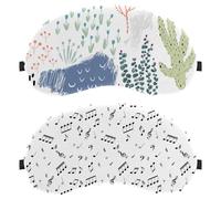 Eslifey 2 Pack Sleep Eye Mask, Abstract Music Notes Symbols Pattern Blindfolds Sleeping Mask, Eye Shade Cover for Men Women Plane Travel