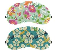 Eslifey 2 Pack Sleep Eye Mask, Art Flower Bird Pattern Blindfolds Sleeping Mask, Eye Shade Cover for Men Women Plane Travel