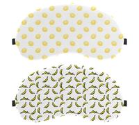 Eslifey 2 Pack Sleep Eye Mask, Banana Monkey Pattern Blindfolds Sleeping Mask, Eye Shade Cover for Men Women Plane Travel