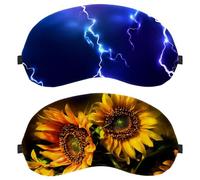 Eslifey 2 Pack Sleep Eye Mask, Beautiful Sunflowers Floral Blossom Blindfolds Sleeping Mask, Eye Shade Cover for Men Women Plane Travel
