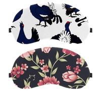 Eslifey 2 Pack Sleep Eye Mask, Blossom Flowers Blindfolds Sleeping Mask, Eye Shade Cover for Men Women Plane Travel