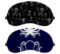 Eslifey 2 Pack Sleep Eye Mask, Blue and White Octopus Blindfolds Sleeping Mask, Eye Shade Cover for Men Women Plane Travel
