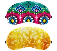 Eslifey 2 Pack Sleep Eye Mask, Cherry Blossom Gold Flowers Pattern Blindfolds Sleeping Mask, Eye Shade Cover for Men Women Plane Travel