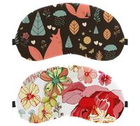 Eslifey 2 Pack Sleep Eye Mask, Colorful Flower Rose Daisy Spring Blindfolds Sleeping Mask, Eye Shade Cover for Men Women Plane Travel