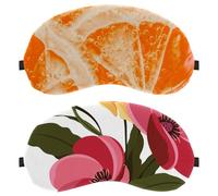 Eslifey 2 Pack Sleep Eye Mask, Colorful Flowers Blooming Blindfolds Sleeping Mask, Eye Shade Cover for Men Women Plane Travel