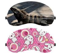 Eslifey 2 Pack Sleep Eye Mask, Cute Ghost Rabbit Pink Pattern Blindfolds Sleeping Mask, Eye Shade Cover for Men Women Plane Travel