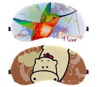 Eslifey 2 Pack Sleep Eye Mask, Cute Hippo Blindfolds Sleeping Mask, Eye Shade Cover for Men Women Plane Travel