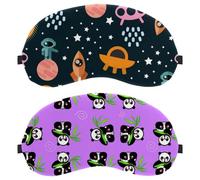 Eslifey 2 Pack Sleep Eye Mask, Cute Panda Eat Bamboo Blindfolds Sleeping Mask, Eye Shade Cover for Men Women Plane Travel
