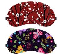 Eslifey 2 Pack Sleep Eye Mask, Dark Butterflies Leaves Blindfolds Sleeping Mask, Eye Shade Cover for Men Women Plane Travel