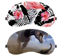 Eslifey 2 Pack Sleep Eye Mask, Dinosaur Art Blindfolds Sleeping Mask, Eye Shade Cover for Men Women Plane Travel
