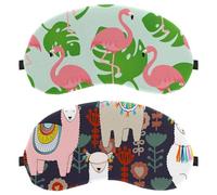 Eslifey 2 Pack Sleep Eye Mask, Floral Animals Llamas Blindfolds Sleeping Mask, Eye Shade Cover for Men Women Plane Travel