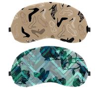 Eslifey 2 Pack Sleep Eye Mask, Floral Blossom Branches Geometric Pattern Blindfolds Sleeping Mask, Eye Shade Cover for Men Women Plane Travel