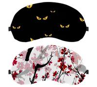 Eslifey 2 Pack Sleep Eye Mask, Floral Cherry Blossom Japanese Ink Painting Blindfolds Sleeping Mask, Eye Shade Cover for Men Women Plane Travel