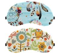 Eslifey 2 Pack Sleep Eye Mask, Floral Owls Blindfolds Sleeping Mask, Eye Shade Cover for Men Women Plane Travel