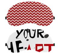 Eslifey 2 Pack Sleep Eye Mask, Follow Your Heart Letter Pattern Blindfolds Sleeping Mask, Eye Shade Cover for Men Women Plane Travel