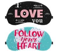 Eslifey 2 Pack Sleep Eye Mask, Follow Your Heart Love Blue Blindfolds Sleeping Mask, Eye Shade Cover for Men Women Plane Travel