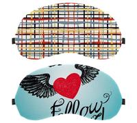 Eslifey 2 Pack Sleep Eye Mask, Follow Your Heart Love Wings Blindfolds Sleeping Mask, Eye Shade Cover for Men Women Plane Travel