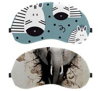 Eslifey 2 Pack Sleep Eye Mask, Funny Elephant Break The Wall Blindfolds Sleeping Mask, Eye Shade Cover for Men Women Plane Travel