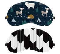Eslifey 2 Pack Sleep Eye Mask, Geometric Black White Blindfolds Sleeping Mask, Eye Shade Cover for Men Women Plane Travel