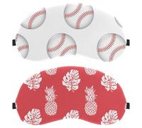 Eslifey 2 Pack Sleep Eye Mask, Hand Drawn Leaves Pineapples Coral Color Blindfolds Sleeping Mask, Eye Shade Cover for Men Women Plane Travel