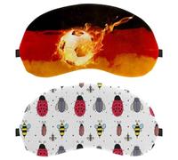 Eslifey 2 Pack Sleep Eye Mask, Insects Pattern Bee Ladybug Fly Blindfolds Sleeping Mask, Eye Shade Cover for Men Women Plane Travel