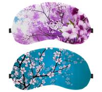Eslifey 2 Pack Sleep Eye Mask, Japanese Flowers Cherry Blossom Blindfolds Sleeping Mask, Eye Shade Cover for Men Women Plane Travel