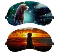 Eslifey 2 Pack Sleep Eye Mask, Labrador Retriever Watching Sunset Blindfolds Sleeping Mask, Eye Shade Cover for Men Women Plane Travel