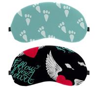 Eslifey 2 Pack Sleep Eye Mask, Love Wings with Follow Your Heart Blindfolds Sleeping Mask, Eye Shade Cover for Men Women Plane Travel