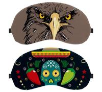 Eslifey 2 Pack Sleep Eye Mask, Mexico Day of The Dead Sugar Skull Cacti Blindfolds Sleeping Mask, Eye Shade Cover for Men Women Plane Travel