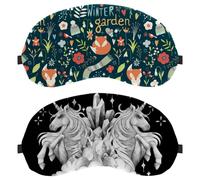 Eslifey 2 Pack Sleep Eye Mask, Modern Unicorn Horse Fairies Magic Blindfolds Sleeping Mask, Eye Shade Cover for Men Women Plane Travel