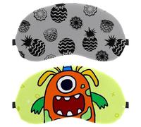 Eslifey 2 Pack Sleep Eye Mask, Monster Yellow Blindfolds Sleeping Mask, Eye Shade Cover for Men Women Plane Travel