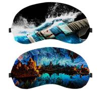 Eslifey 2 Pack Sleep Eye Mask, Natural Cave Blindfolds Sleeping Mask, Eye Shade Cover for Men Women Plane Travel