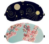 Eslifey 2 Pack Sleep Eye Mask, Nature Beautiful Cherry Blossom Pink Flower in Spring Blindfolds Sleeping Mask, Eye Shade Cover for Men Women Plane Travel
