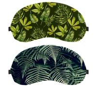 Eslifey 2 Pack Sleep Eye Mask, Nature Forest Plant Green Blindfolds Sleeping Mask, Eye Shade Cover for Men Women Plane Travel