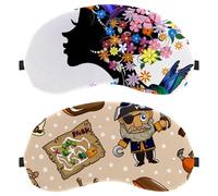 Eslifey 2 Pack Sleep Eye Mask, Nautical Pirates Pattern Blindfolds Sleeping Mask, Eye Shade Cover for Men Women Plane Travel