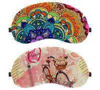 Eslifey 2 Pack Sleep Eye Mask, Newpaper with Paris Eiffer Tower Romantic Bike Blindfolds Sleeping Mask, Eye Shade Cover for Men Women Plane Travel
