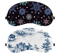 Eslifey 2 Pack Sleep Eye Mask, Old Town Village Fishing Scenes White and Blue Color Blindfolds Sleeping Mask, Eye Shade Cover for Men Women Plane Travel