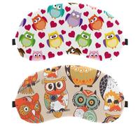 Eslifey 2 Pack Sleep Eye Mask, Owls Blindfolds Sleeping Mask, Eye Shade Cover for Men Women Plane Travel