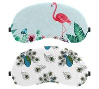 Eslifey 2 Pack Sleep Eye Mask, Peacock Birds Blindfolds Sleeping Mask, Eye Shade Cover for Men Women Plane Travel